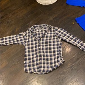 Banana Republic Medium Navy & White Flannel